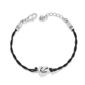 NEW BRIGHTON women's interlok single knot leather bracelet in black